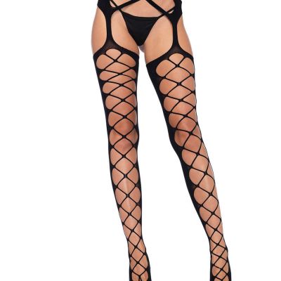 Brand New Diamond Net Opaque Stockings Leg Avenue 1778